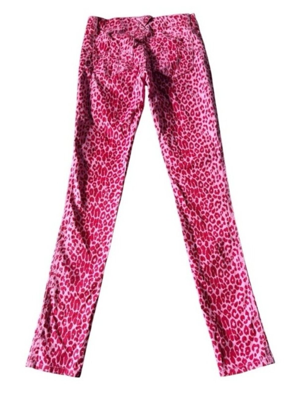 Tripp NYC Women's Sz 1 Hot Pink Red Leopard Cheetah Print Skinny Jeans NWT Rare - Picture 2 of 12